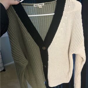 Society Women's Two-Tone Cardigan Sweater